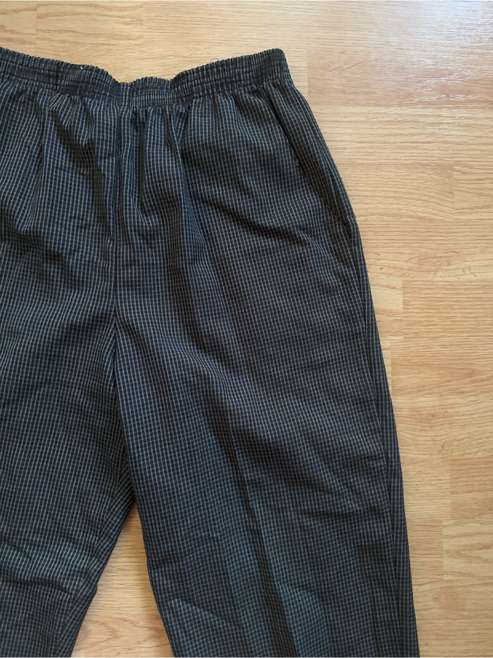Vintage Briggs New York Micro Plaid Pull On Pants Size 12 Made in USA